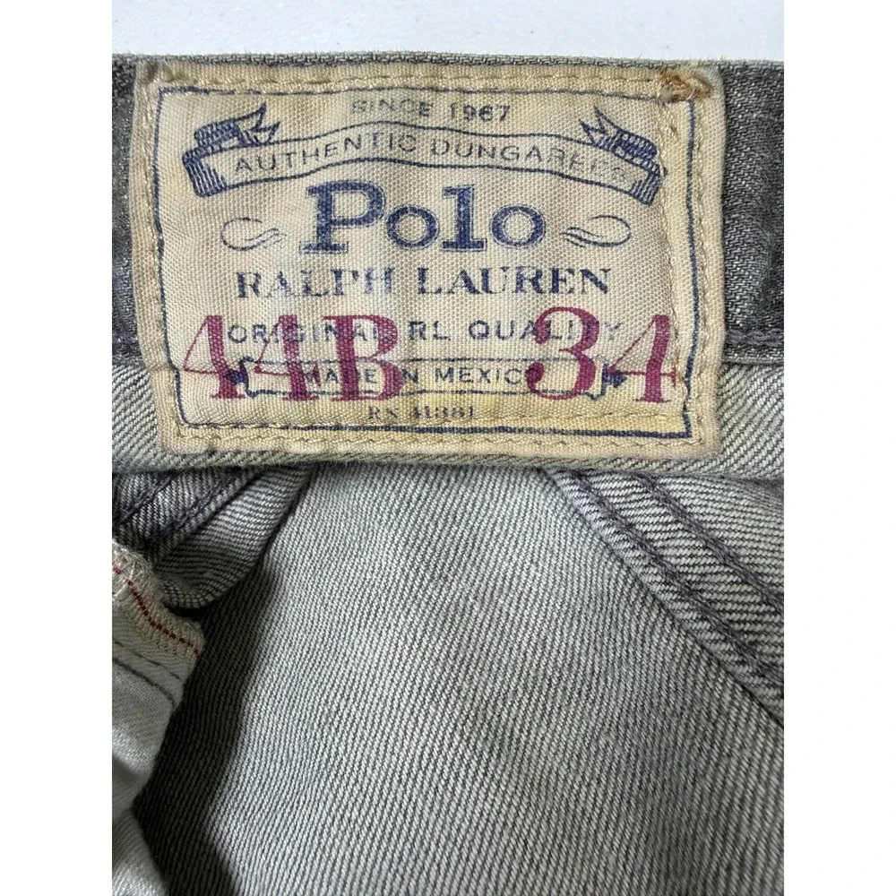 Polo Ralph Lauren Hampton Straight Gray Jeans Mens 44x34 Vintage Y2K Grunge